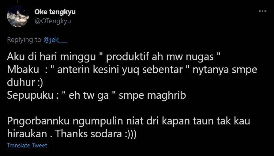 curhat pengganggu hari libur (twitter.com/otengkyu)