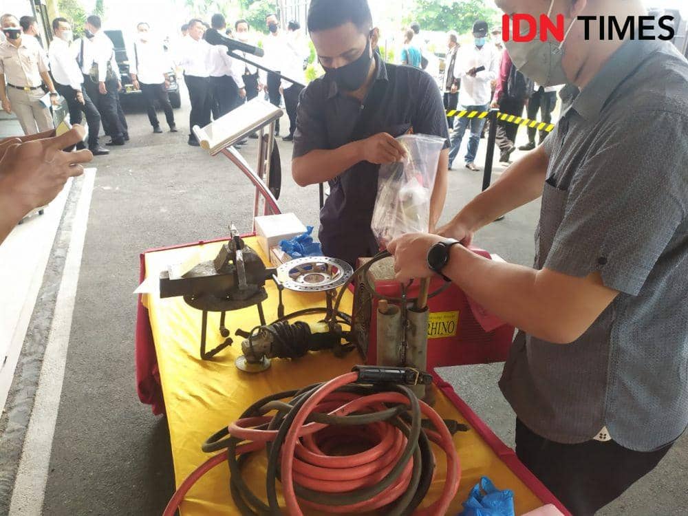 Ekpose penyerahan barang bukti C3 Polda Lampung (IDN Times/Tama Yudha Wiguna)