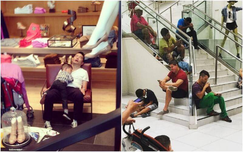 Potret Pria Menunggu Pasangannya Belanja (instagram.com/miserable_men)