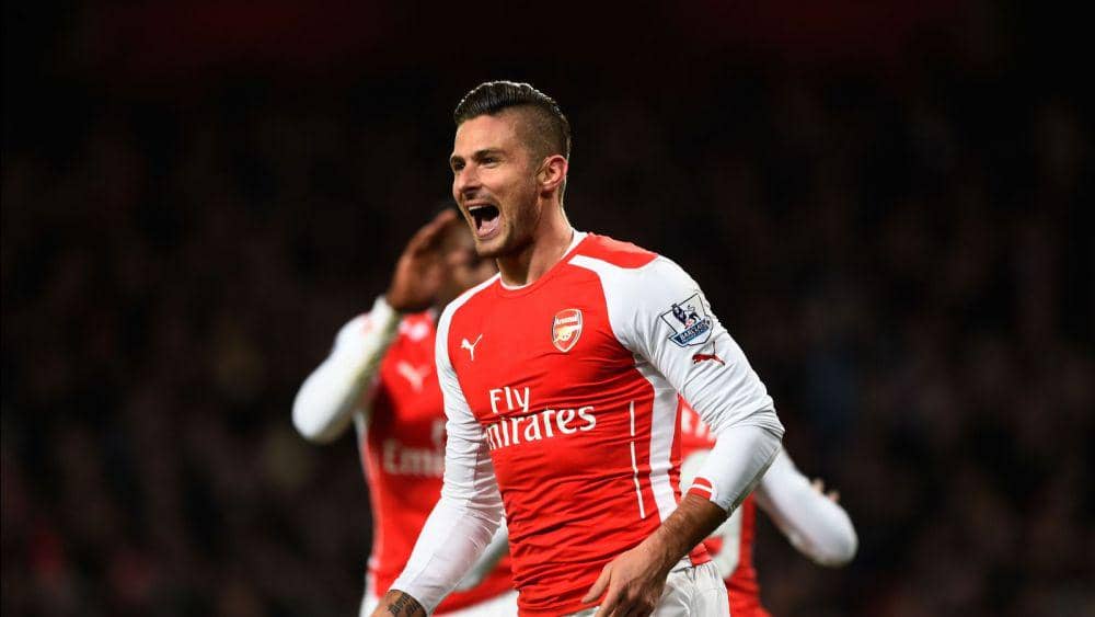 Olivier Giroud saat membela Arsenal (skysports.com)