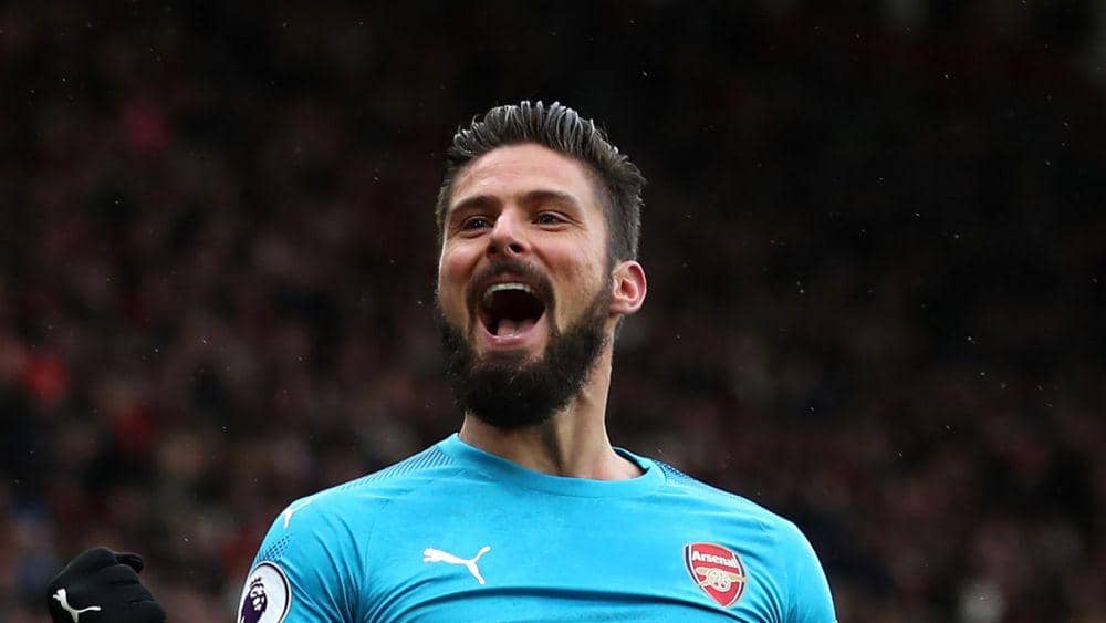 Olivier Giroud saat membela Arsenal (skysports.com)