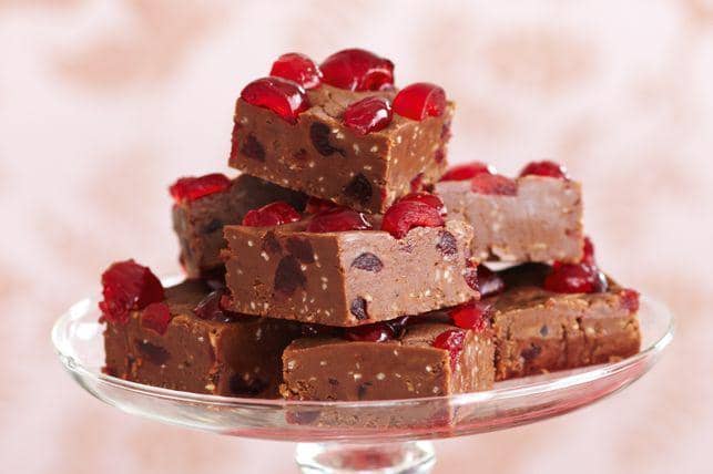 cherry coconut fudge (taste.com.au)