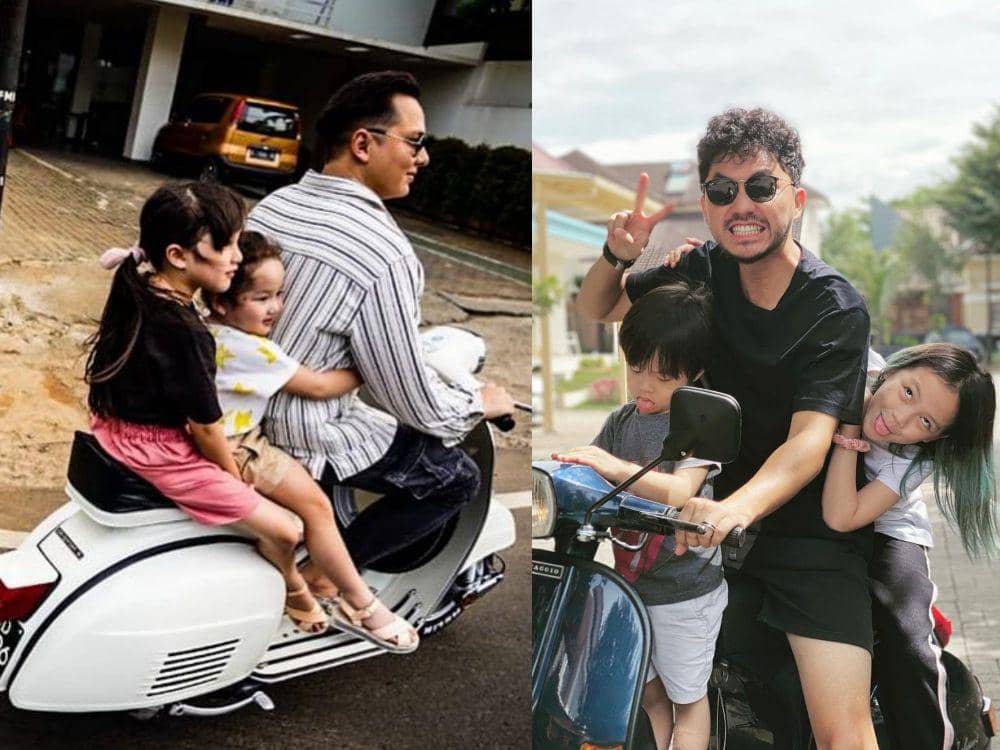 Curi Perhatian, 9 Artis Ini Bonceng Anak Naik Motor
