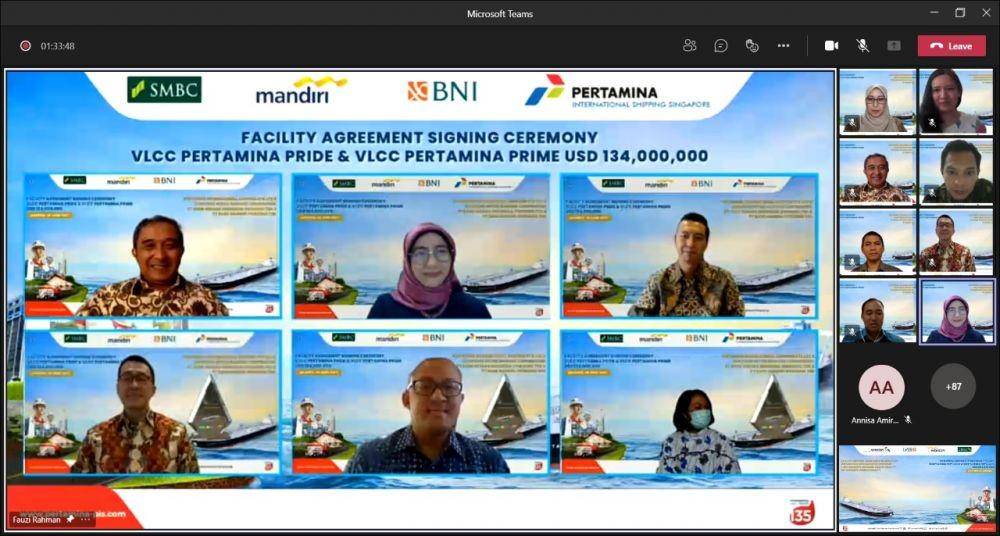 Penandatanganan perjanjian kredit antara PISPL dengan ketiga bank di Singapura pada 30 Juni 2021. (Dok. BNI)