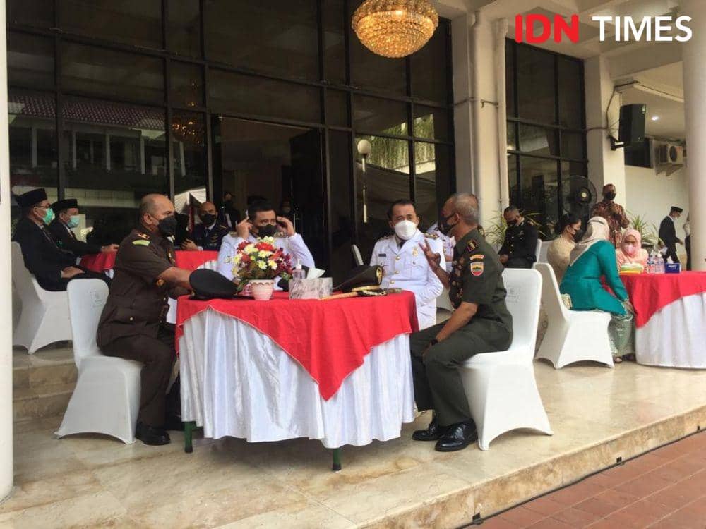 Wali Kota Medan, Muhammad Bobby Afif Nasution usai melakukan upacara HUT Kota Medan (IDN Times/Indah Permata Sari)