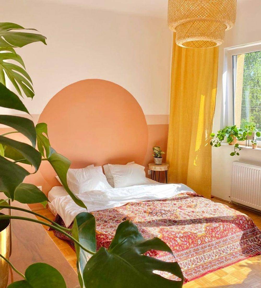 Inspirasi kamar tidur colorful. (instagram.com/zielona_kanapa)