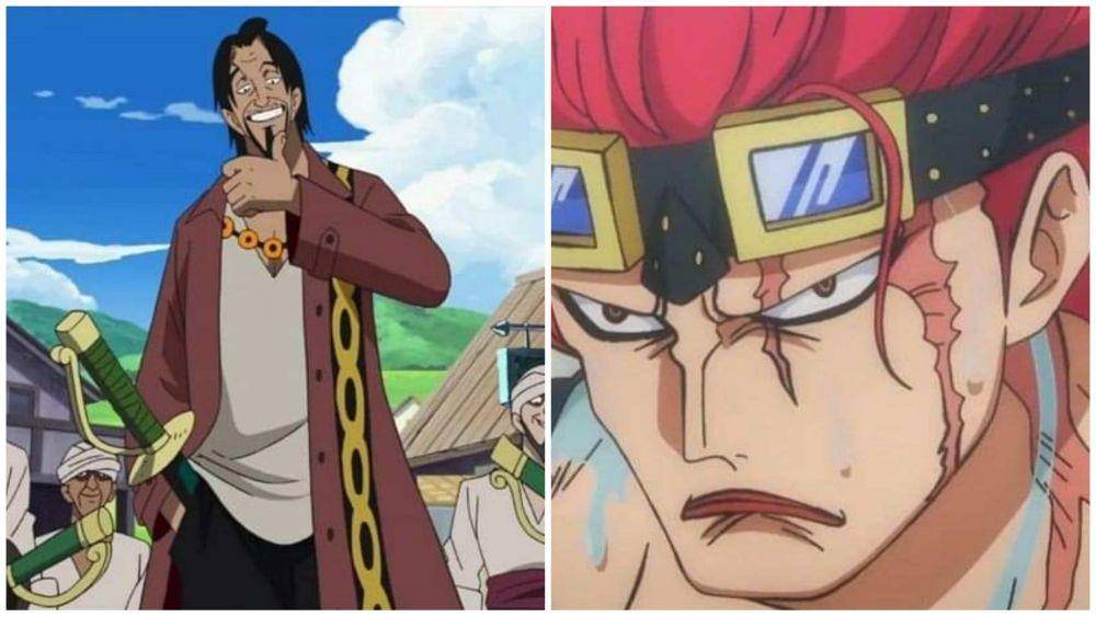 Higuma (kiri) dan Eustass Kid (kanan) pernah menjadi korban kelompok Shanks. Dok. Toei Animation