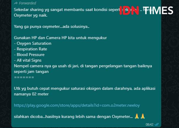 hoaks mengenai O2 Meter (IDN Times/Alfonsus Adi Putra)