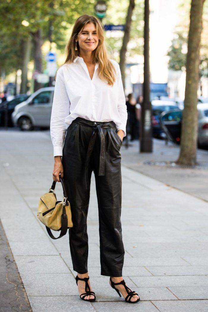 tips bergaya sleek dengan leather pants (wardrobefocus.com)