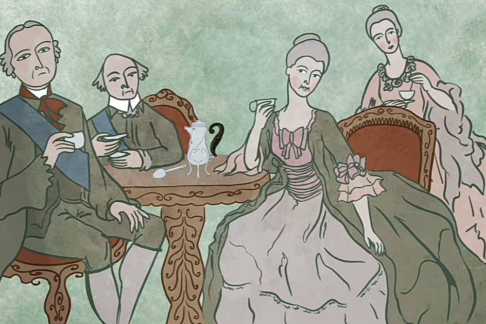 Ilustrasi bangsawan memimun cokelat (dok.youtube.com/The History of Chocolate)