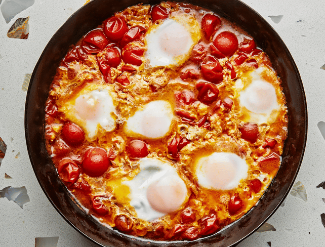 egg in tomato sauce (bonappetit.com)