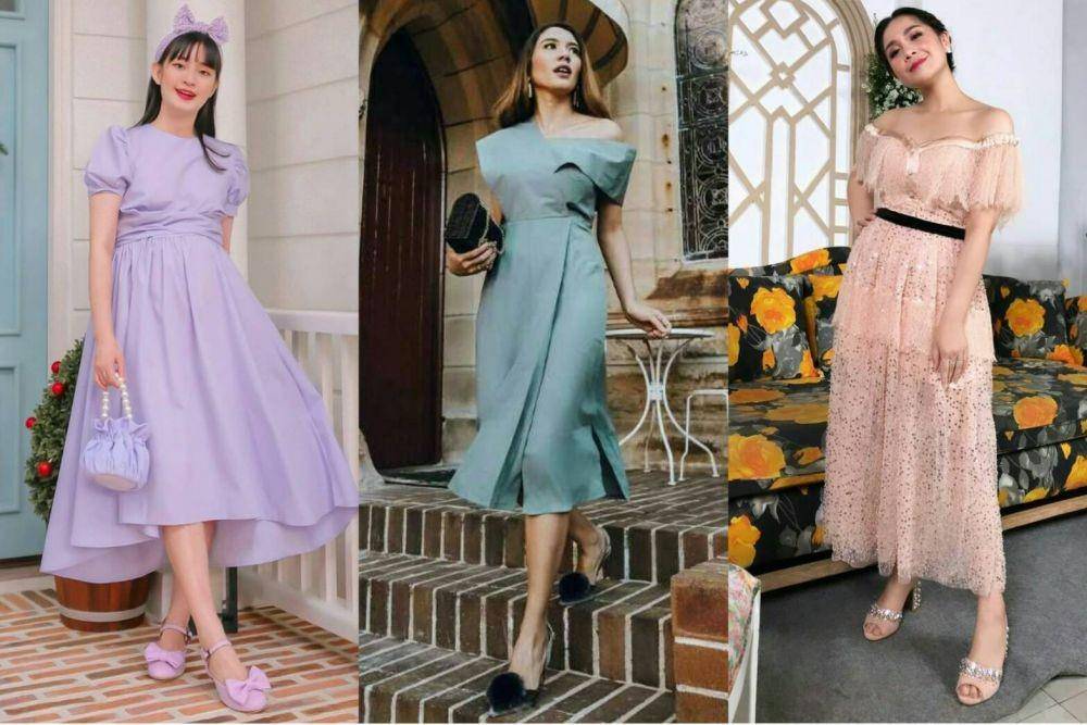 Busana kondangan warna pastel (instagram.com/cherrydreamy/ | idntimes.com/putri-aisya-1 | instagram.com/raffinagita1717/)