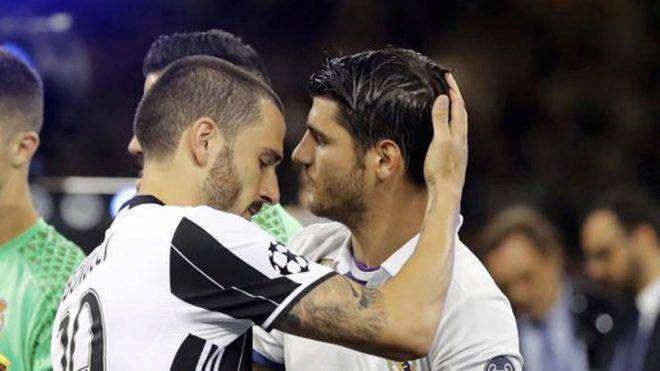 potret Leonardo Bonucci dan Alvaro Morata(marca.com)