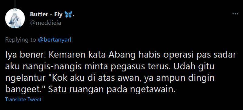 pengalaman lucu netizen pasca operasi (twitter.com/meddieia)