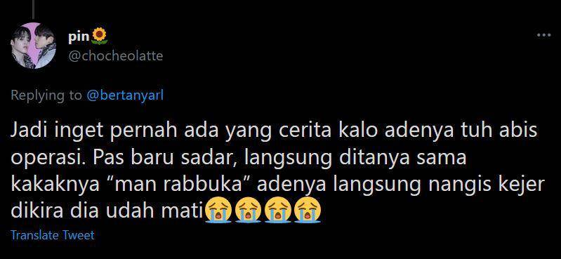 pengalaman lucu netizen pasca operasi (twitter.com/chocheolatte)