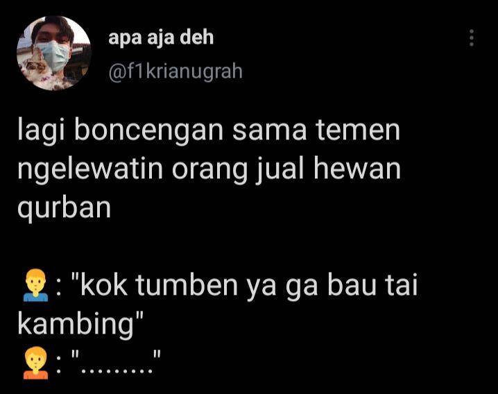 Tweet kocak qurban (twitter.com/f1krianugrah)