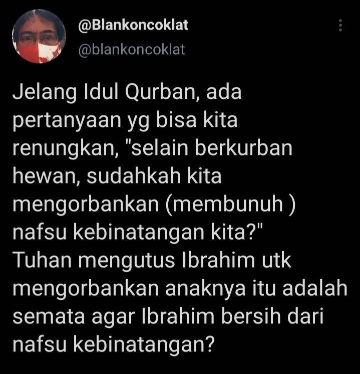 Tweet kocak qurban (twitter.com/blankoncoklat)