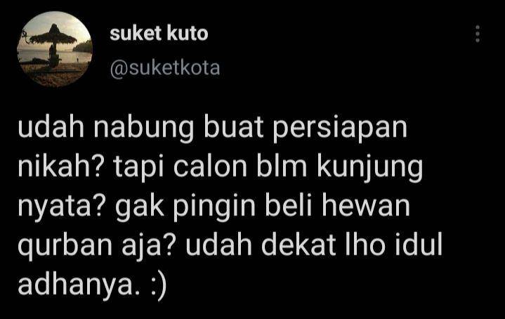 Tweet kocak qurban (twitter.com/suketkota)