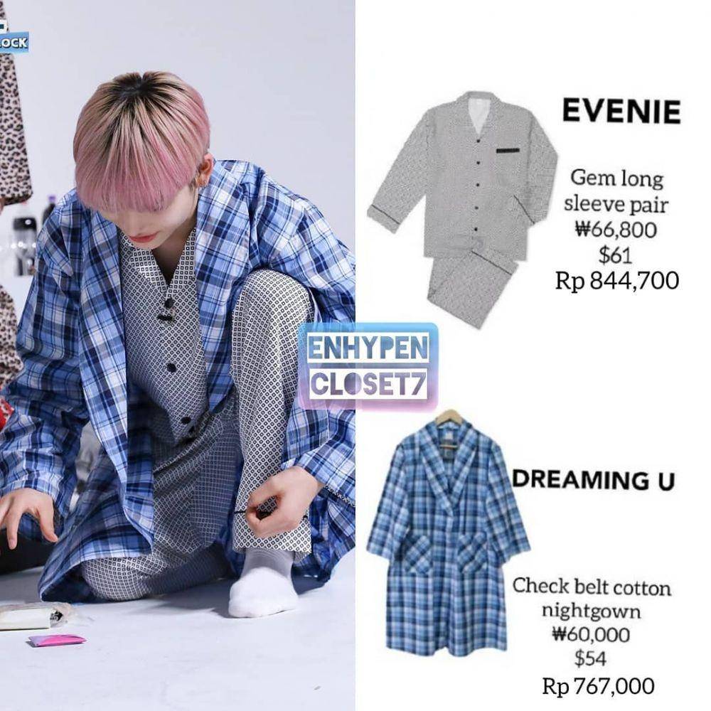 Harga baju tidur Niki Enhypen di EN-O'CLOCK (instagram.com/enhypen_closet7)