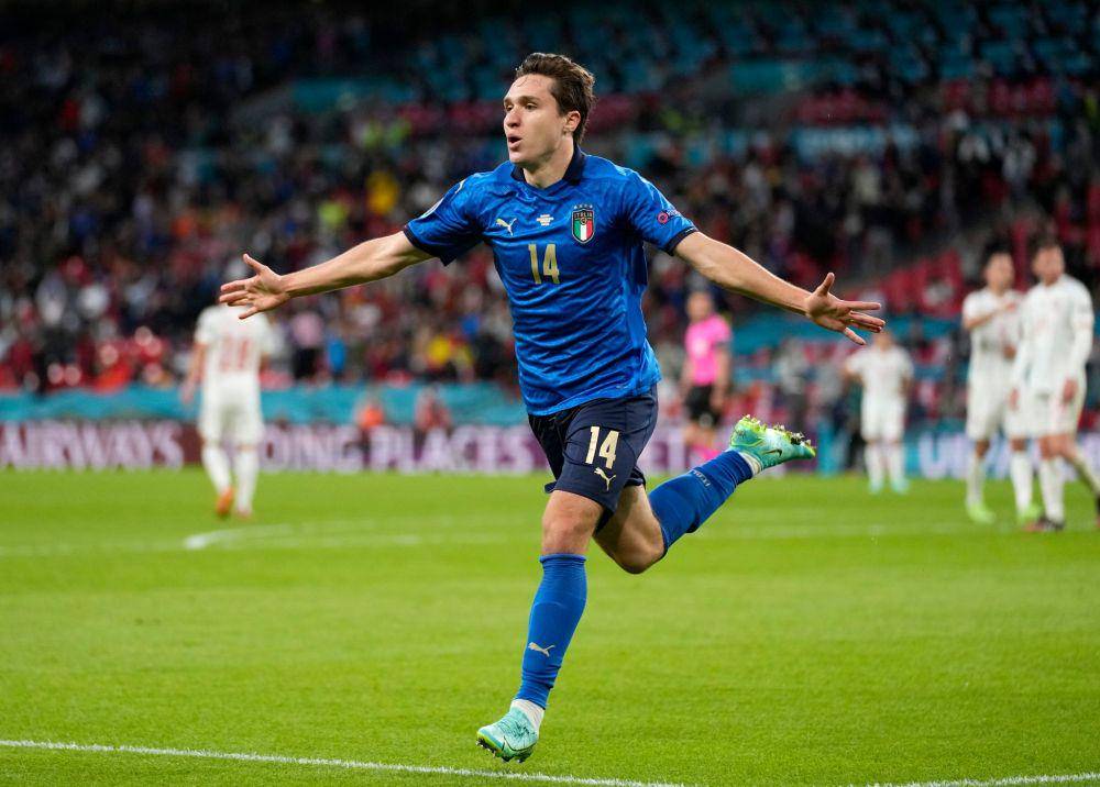 Federico Chiesa dalam laga kontra Spanyol (twitter.com/EURO2020)
