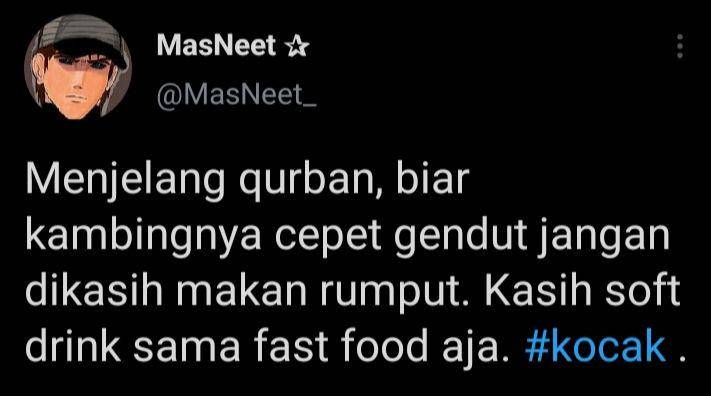 Tweet kocak qurban (instagram.com/MasNeet)