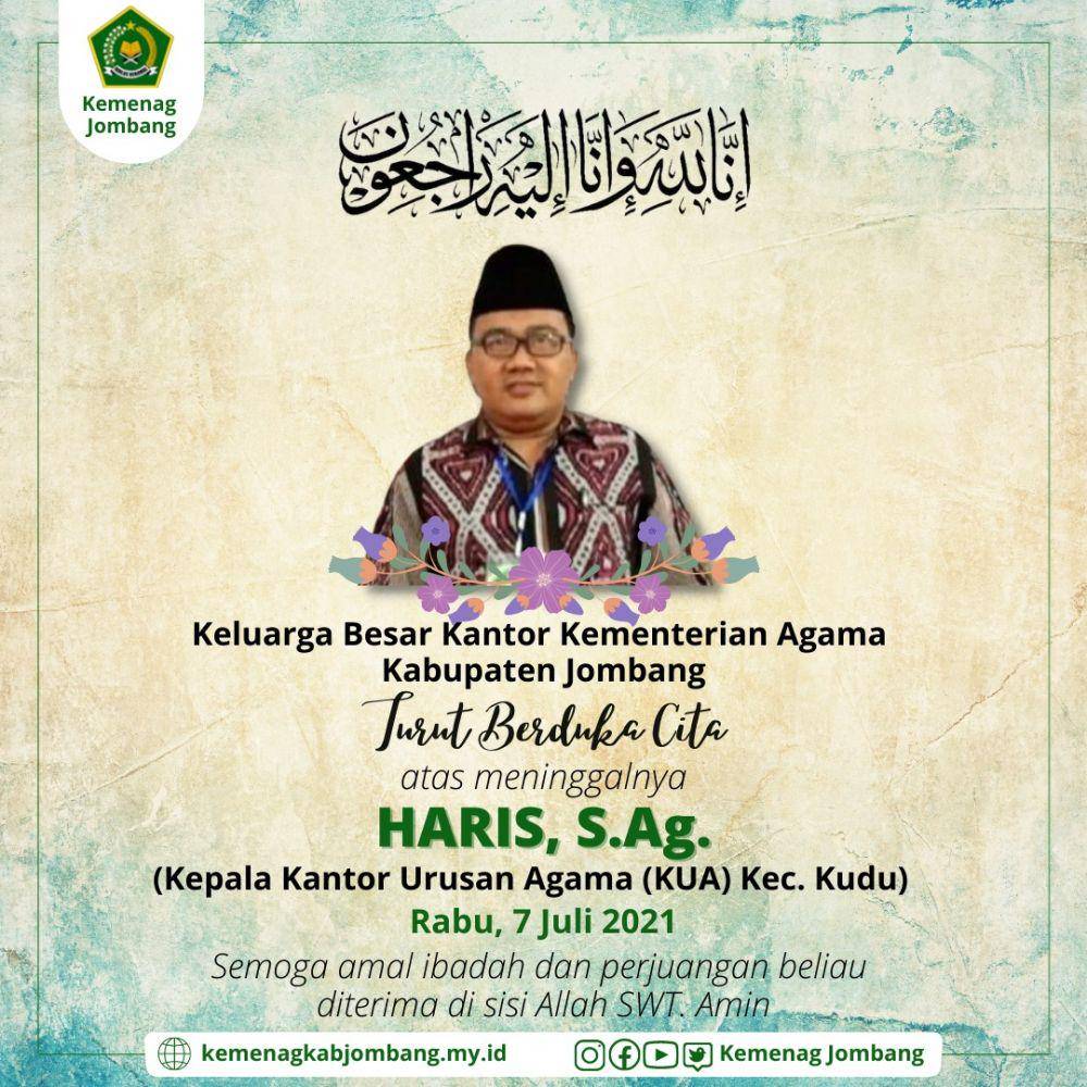 Kepala KUA Kecamatan Kudu, Haris, SAg meninggal dunia. IDN Times/Istimewa'
