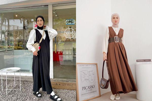 10 Padu Padan Jumper Dress ala Inas Rana, Kekinian buat OOTD!