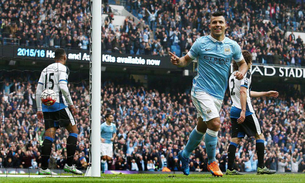 Sergio Aguero cetak 5 gol ke gawang Newcastle pada musim 2015/16. (dailymail.co.uk)
