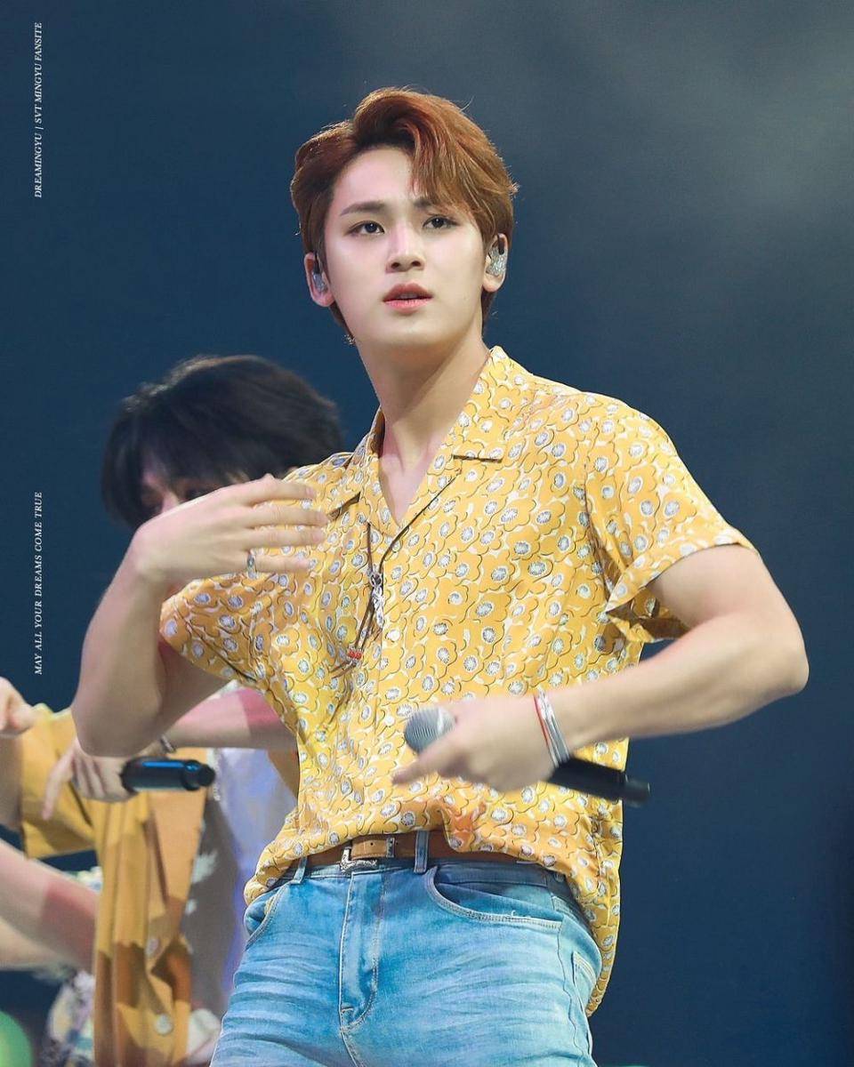 Ide outfit kasual ala Mingyu SVT (Instagram.com/mingyuuniverse)