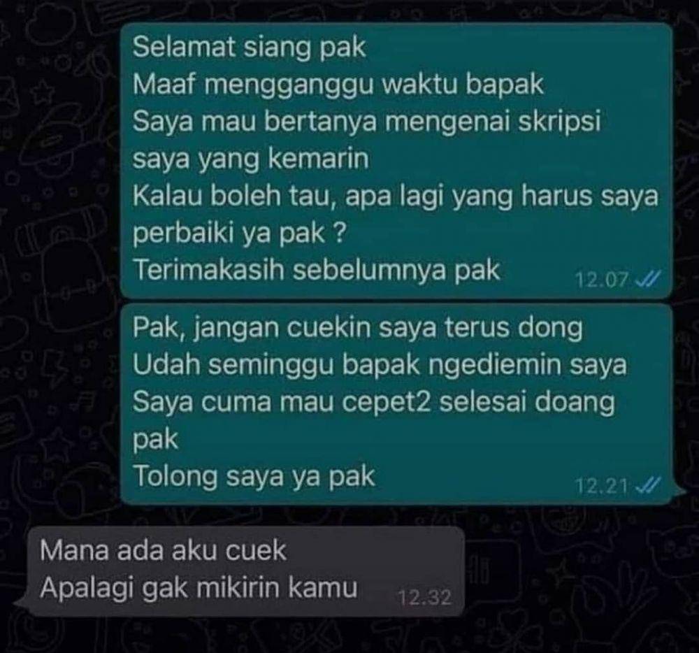chat kocak dosen dan mahasiswa (instagram.com/unsil_heureuy)