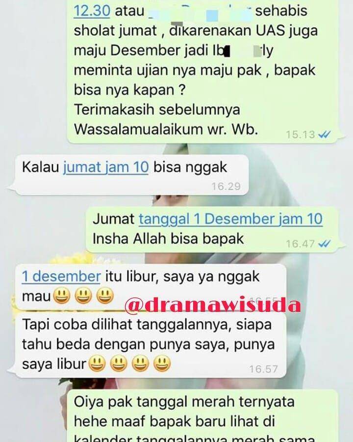 chat kocak dosen dan mahasiswa (instagram.com/unsil_heureuy)