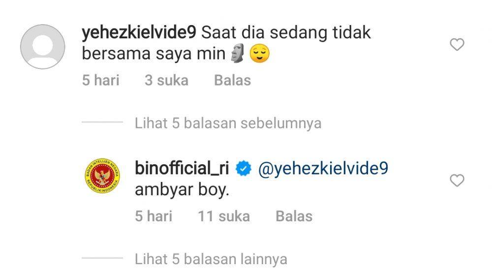 balasan komentar BIN (instagram.com/binofficial_ri)
