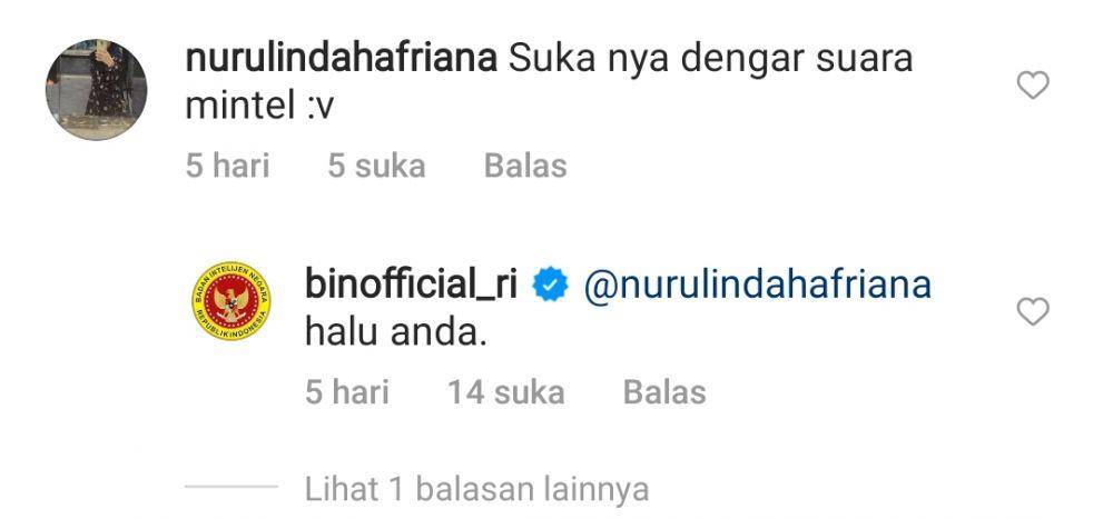balasan komentar BIN (instagram.com/binofficial_ri)