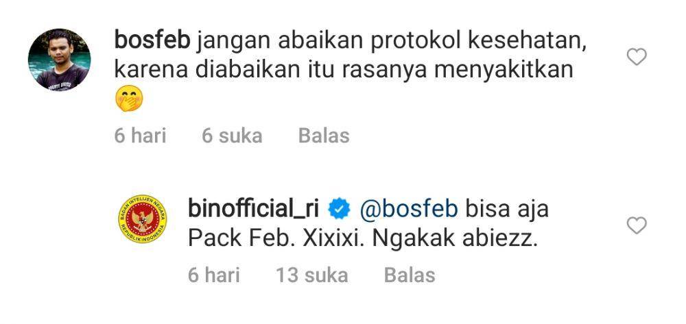 balasan komentar BIN (instagram.com/binofficial_ri)