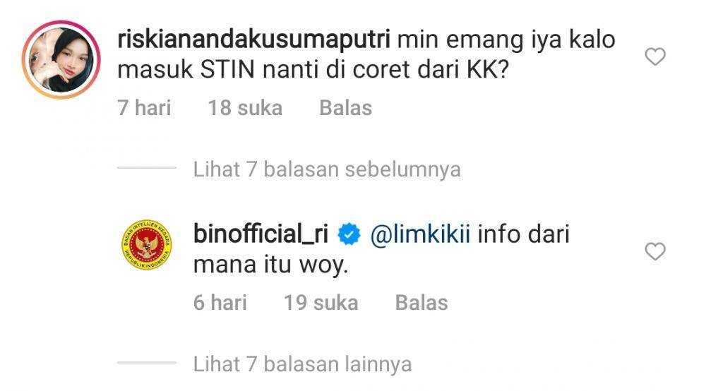 balasan komentar BIN (instagram.com/binofficial_ri)