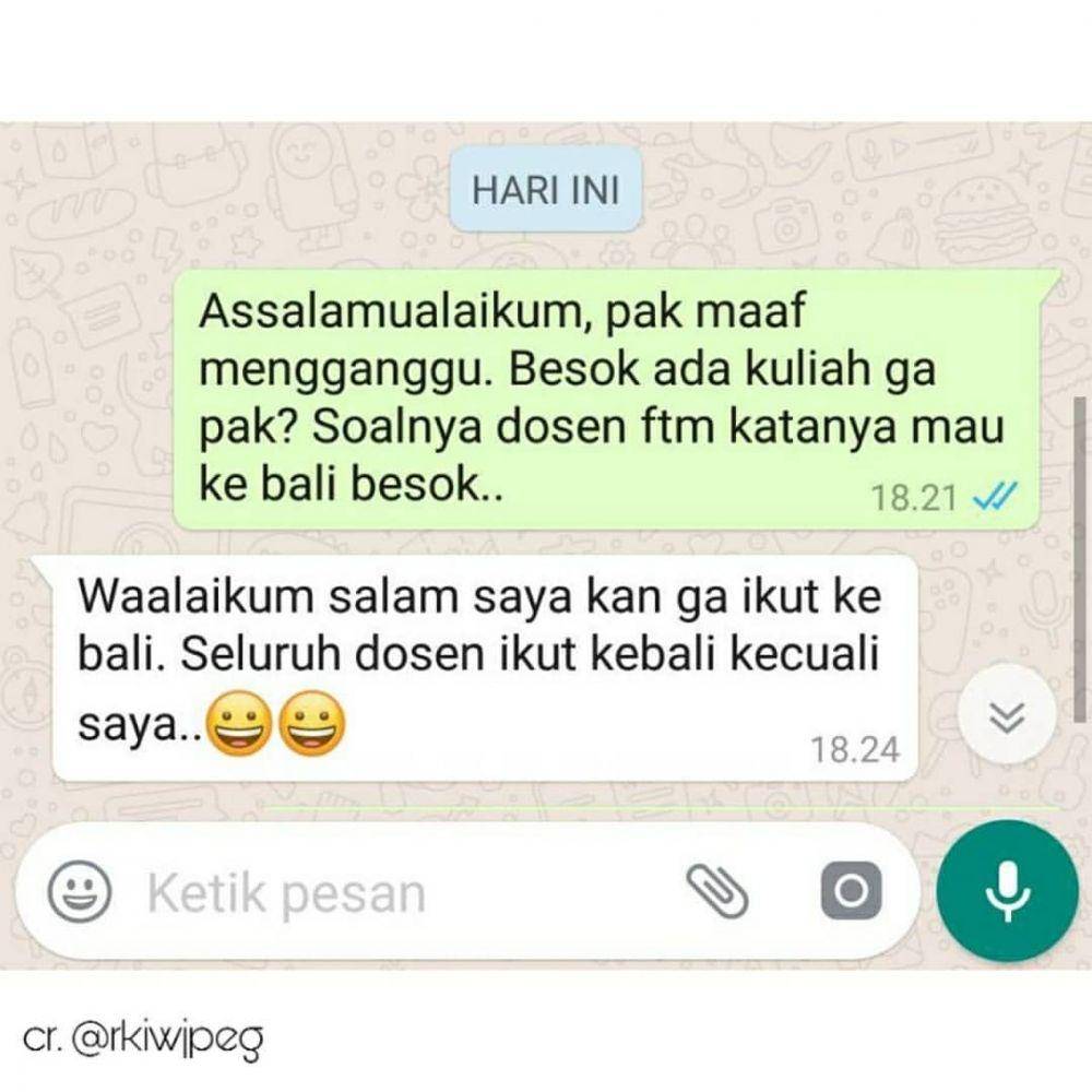 chat kocak dosen dan mahasiswa (instagram.com/unsil_heureuy)