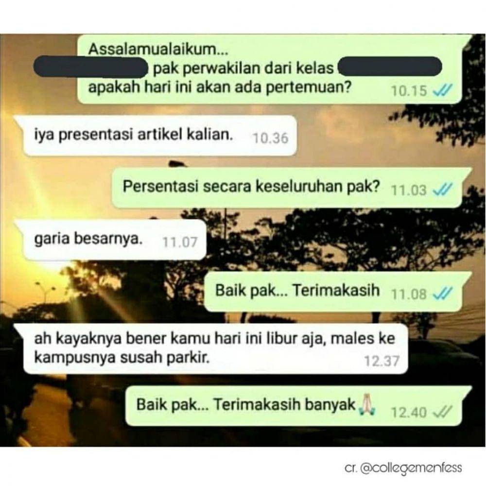 chat kocak dosen dan mahasiswa (instagram.com/unsil_heureuy)