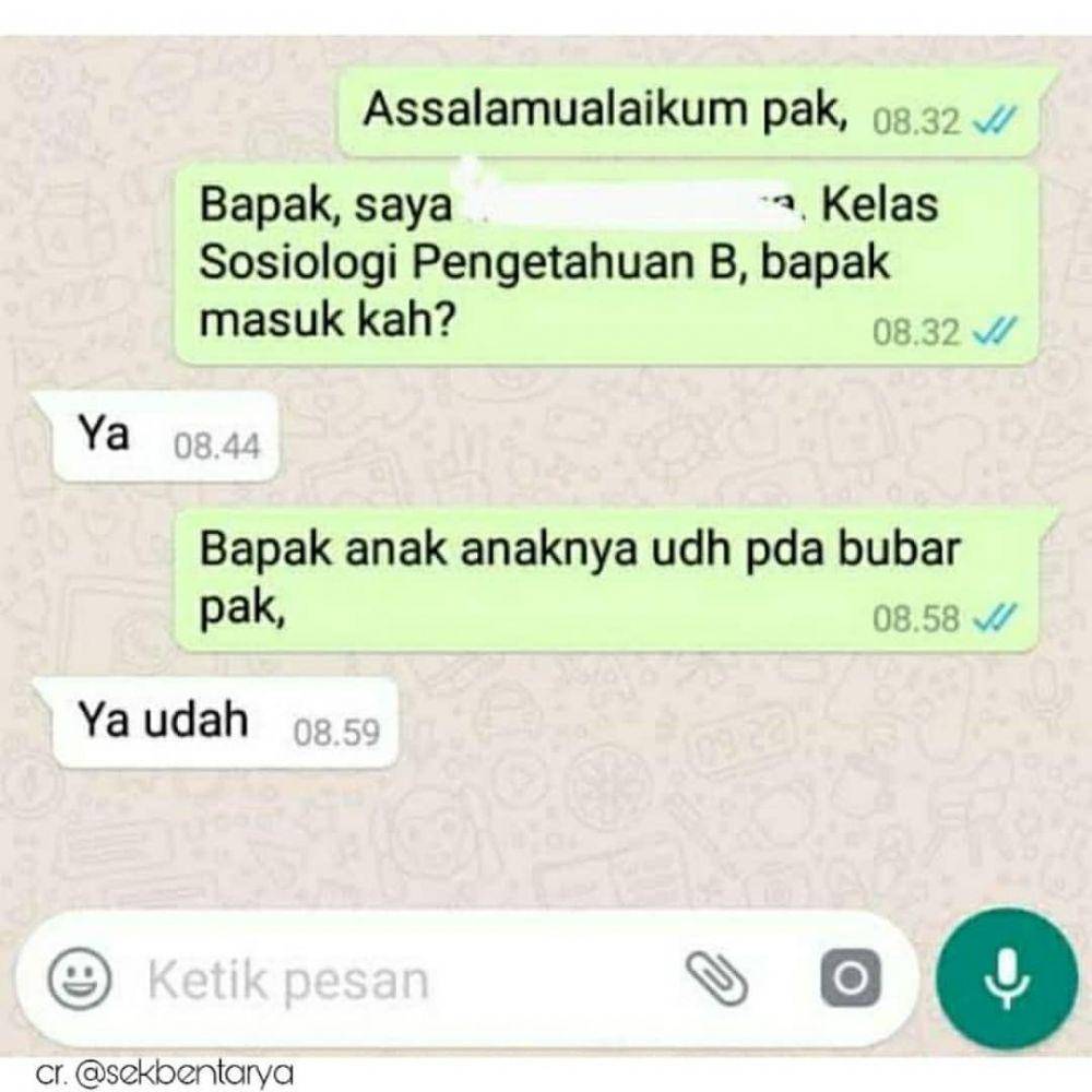 chat kocak dosen dan mahasiswa (instagram.com/unsil_heureuy)