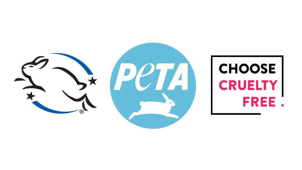 Logo Leaping Bunny, PETA, dan Choose Cruelty Free (leapingbunny.org | peta.org.uk | choosecrueltyfree.org.au)