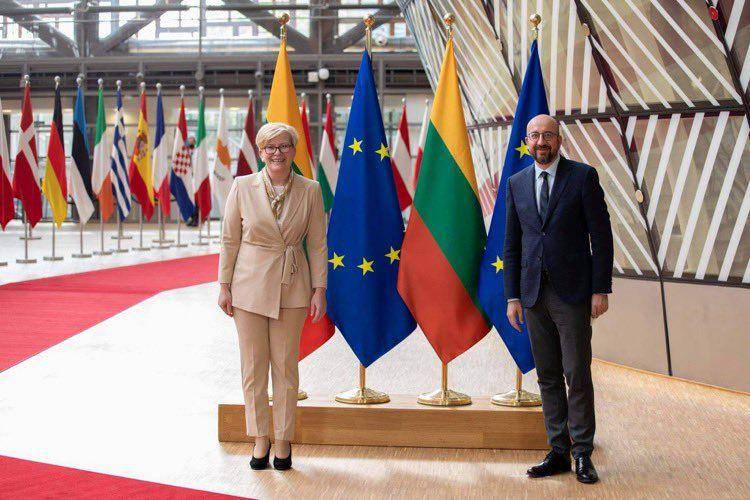 PM Lithuania Ingrida Šimonytė dan Presiden Dewan Eropa Charles Michel. (twitter.com/IngridaSimonyte)