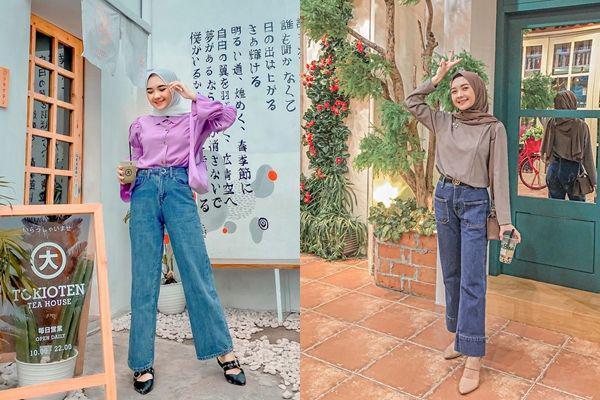 11 Padu Padan Outfit dengan Bawahan Celana Jeans ala Nindi Ariesti