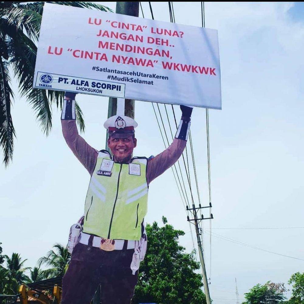 imbauan antimainstream bikin mikir dua kali buat langgar (instagram.com/satlantasacehutara)