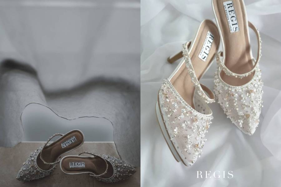 Wedding high heels Aurelie Hermansyah (@soeandsu via instagram.com/regisbridalshoes)