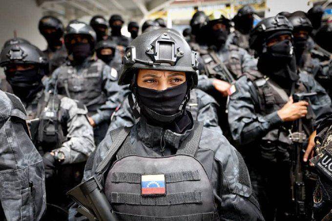 Pasukan keamanan Venezuela. (Twitter.com/Carmen Melendez)