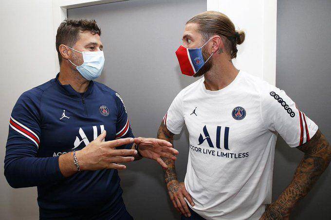 Mauricio Pochettino dan Sergio Ramos (twitter.com/bbfmumwezi)