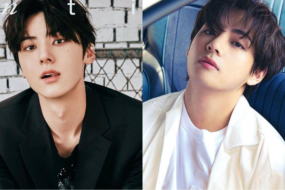 Minhyun NU'EST dan V BTS (instagram.com/nuest_official | instagram.com/bts.bighitofficial)
