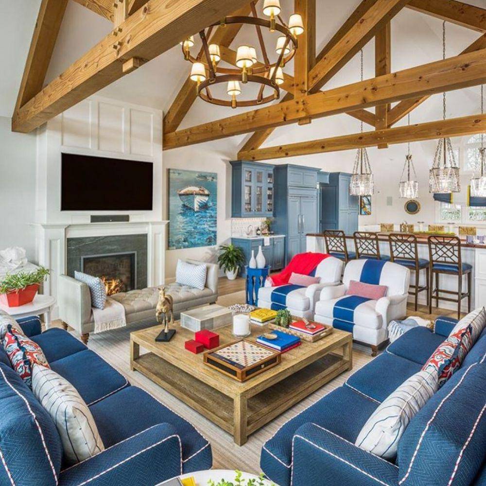 ruang keluarga tema nautical (instagram.com/coastaldecor)