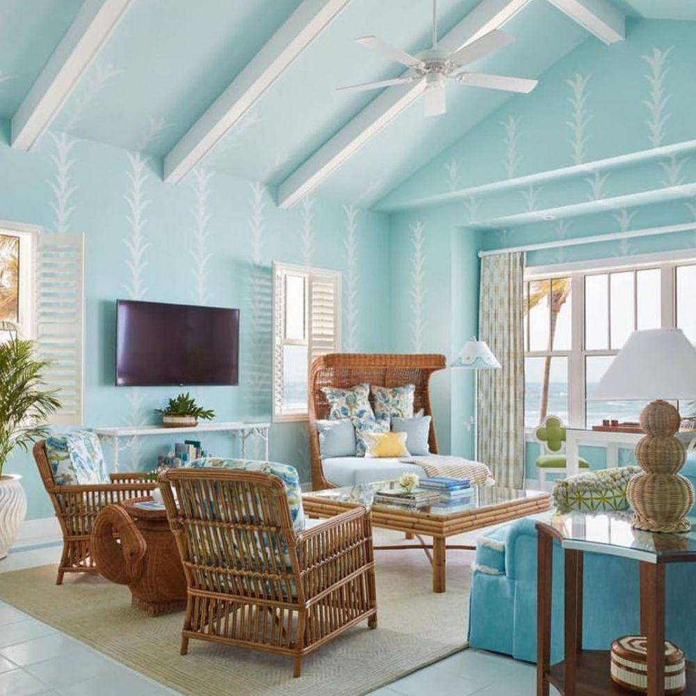 ruang tamu tema nautical (instagram.com/coastaldecor)