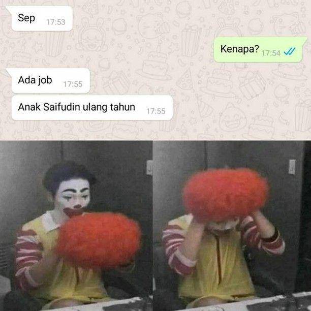 meme jadi badut (instagram.com/memecomic.id)