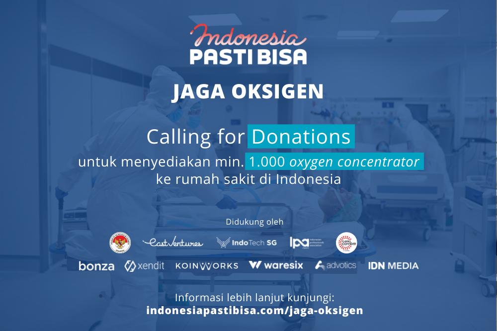 Indonesia PASTI BISA dari East Ventures Dukung Pengadaan Oksigen